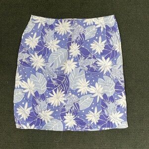 Vintage Lily Pulitzer Sz 6 Blur & White Frog Print Skirt